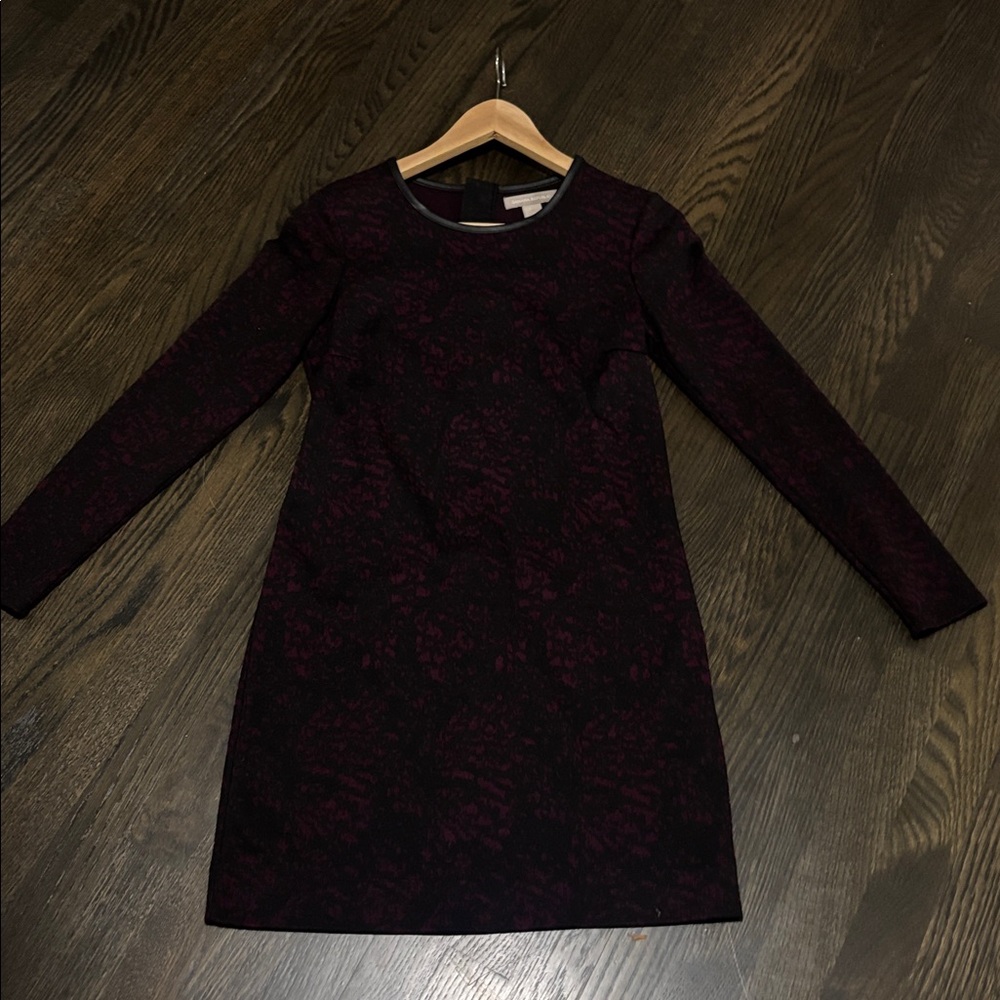 Banana Republic Black and Dark Purple Patterned dress